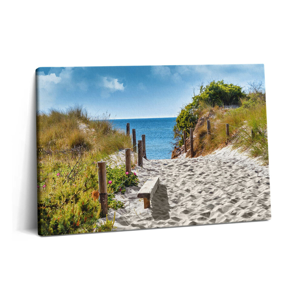 Canvas kép 60x40 Homokos út a tengerpartra és a tengerhez
