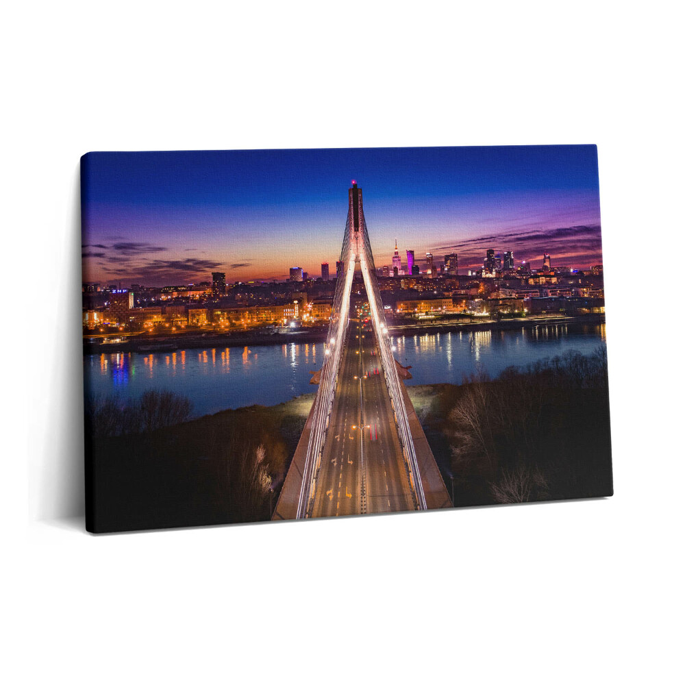 Canvas kép 60x40 Híd és a város este