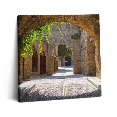Vászonkép 60x60 Középkori utca Rodoszon Görögországban