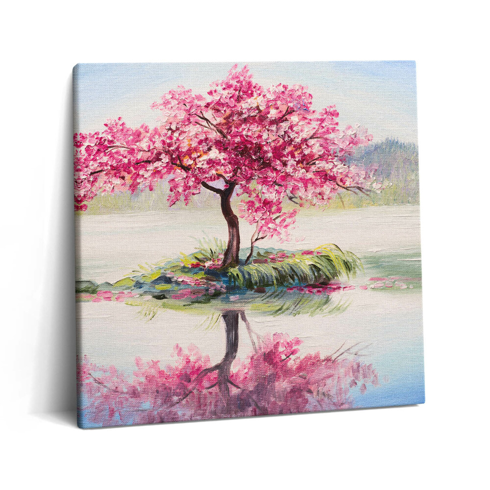 Vászonkép 60x60 Mozaik amely egy virágzó szerelmesfát ábrázol