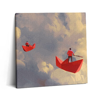 Vászonkép 60x60 Utazás papírhajókkal