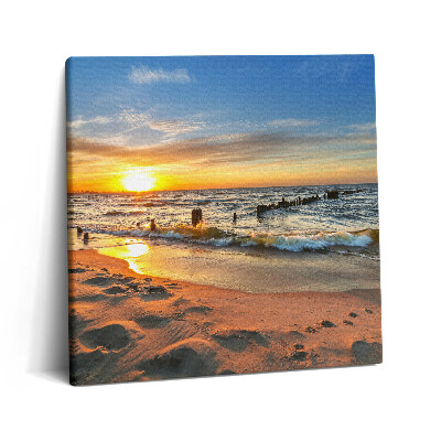 Vászonkép 60x60 Napfelkelte a tengerparton
