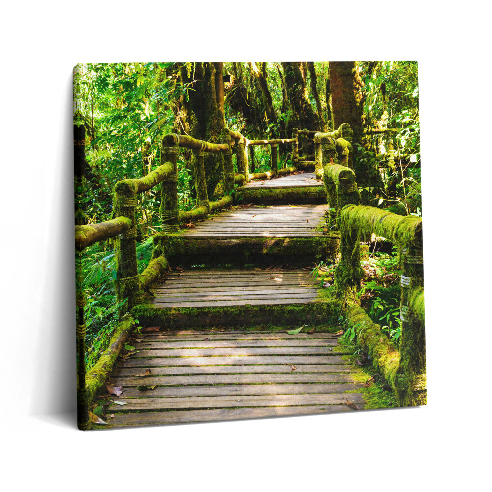 Vászonkép 60x60 Fából készült gyaloghíd - agroturizmus