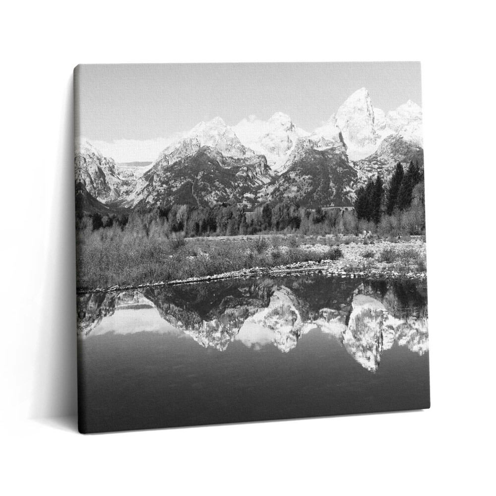 Vászonkép 60x60 Fekete-fehér hegyi táj