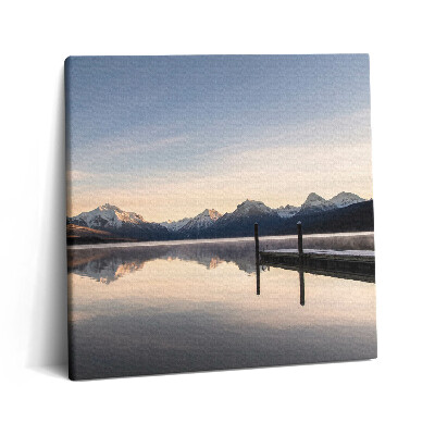 Vászonkép 60x60 Tó és hegyi móló