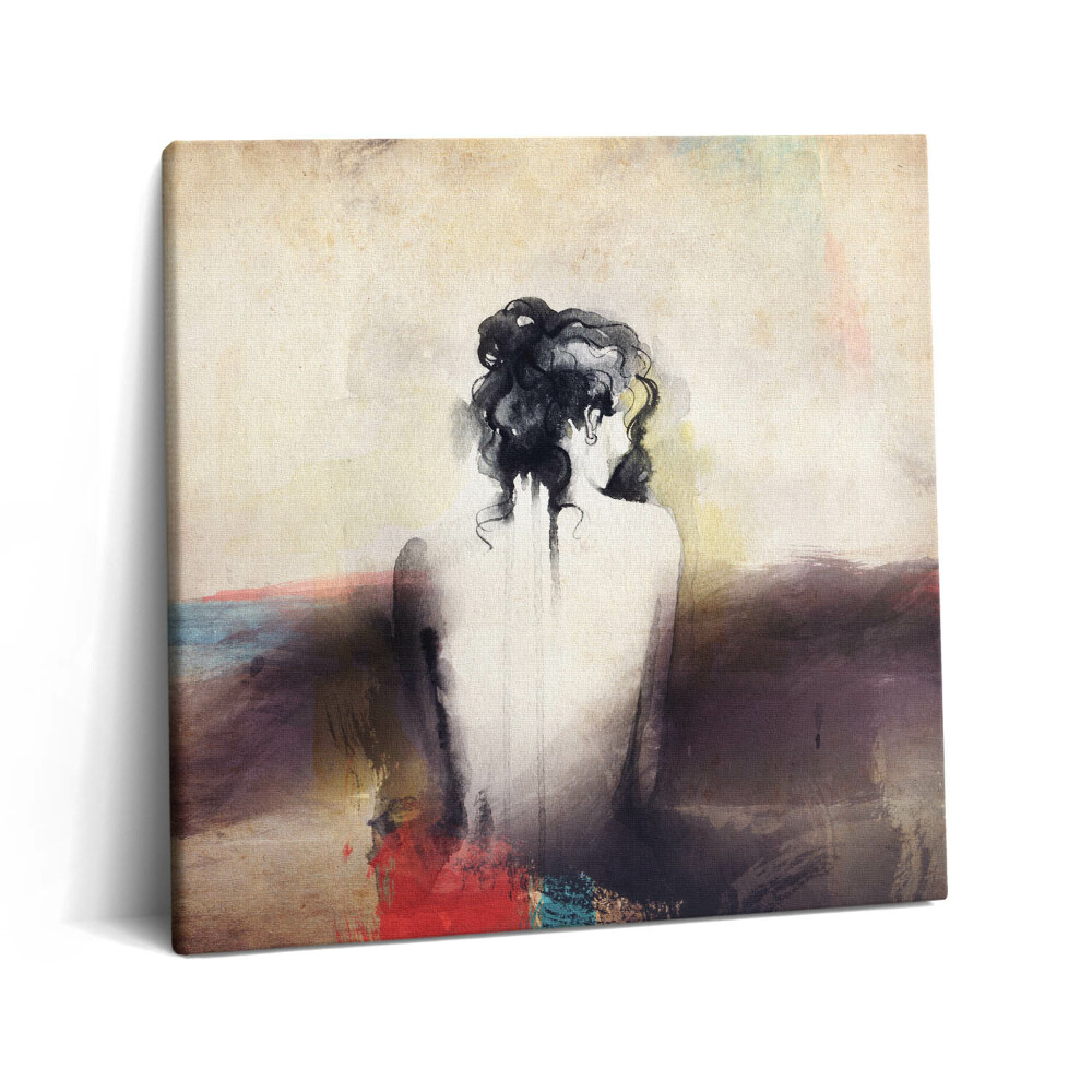 Vászonkép 60x60 Absztrakt akvarell női portré