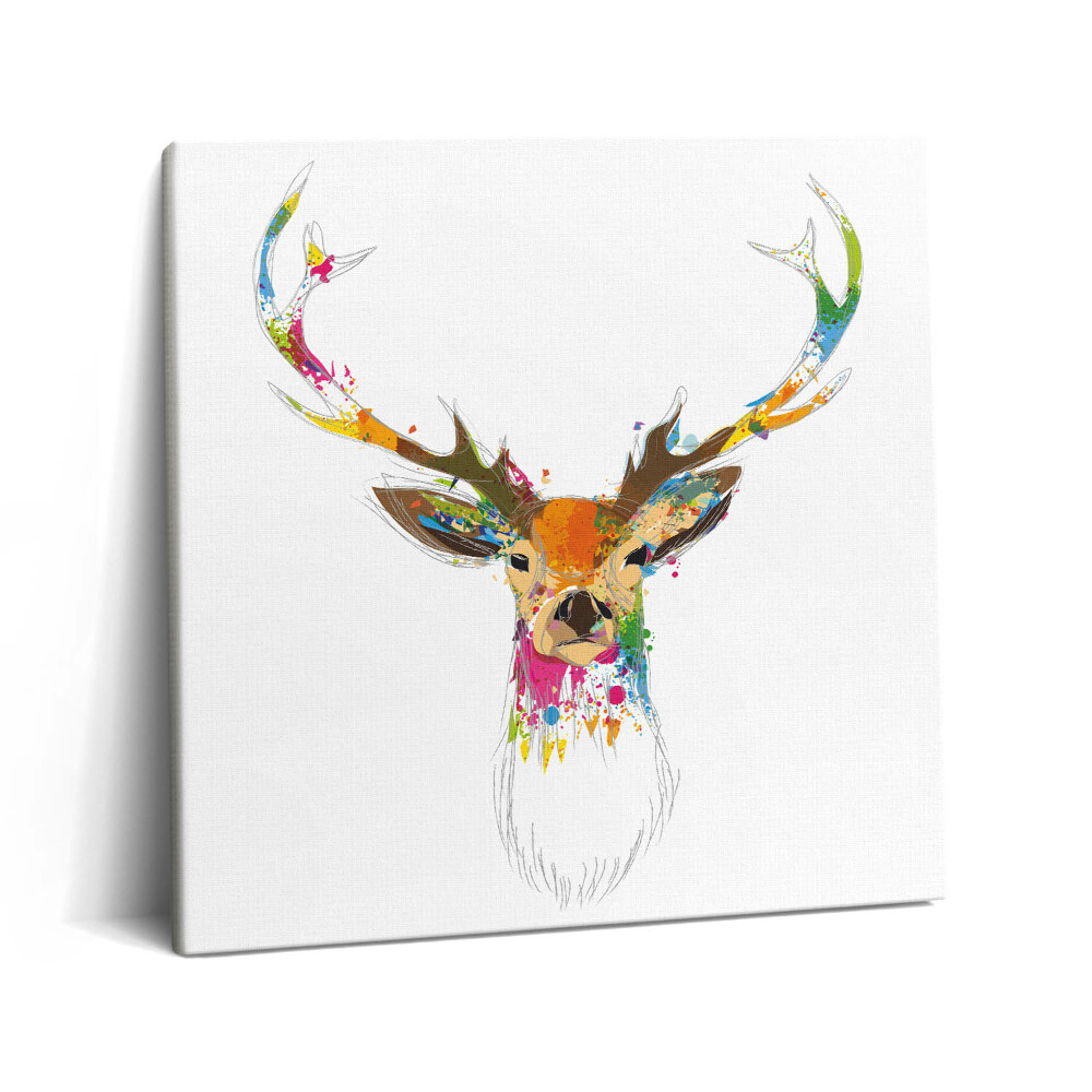 Vászonkép 60x60 Színes illusztráció szarvasfejjel