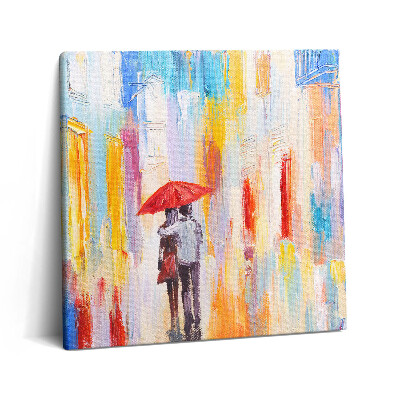 Vászonkép 60x60 Egy absztrakt világ koncepciója - pár az esőben