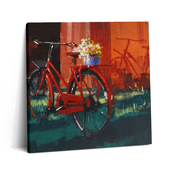 Vászonkép 60x60 Kerékpár virágkompozícióval
