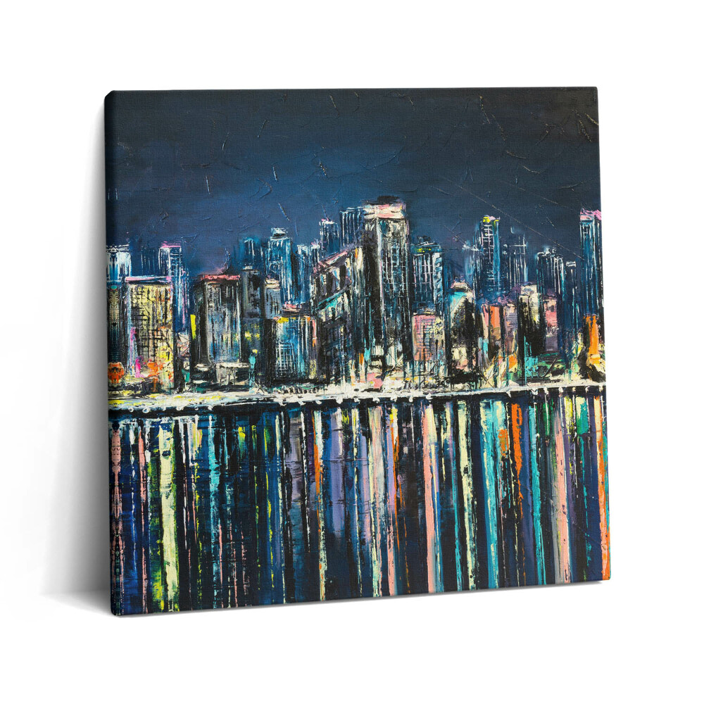 Vászonkép 60x60 Virágok földje - fantázia egy tengerparti városról