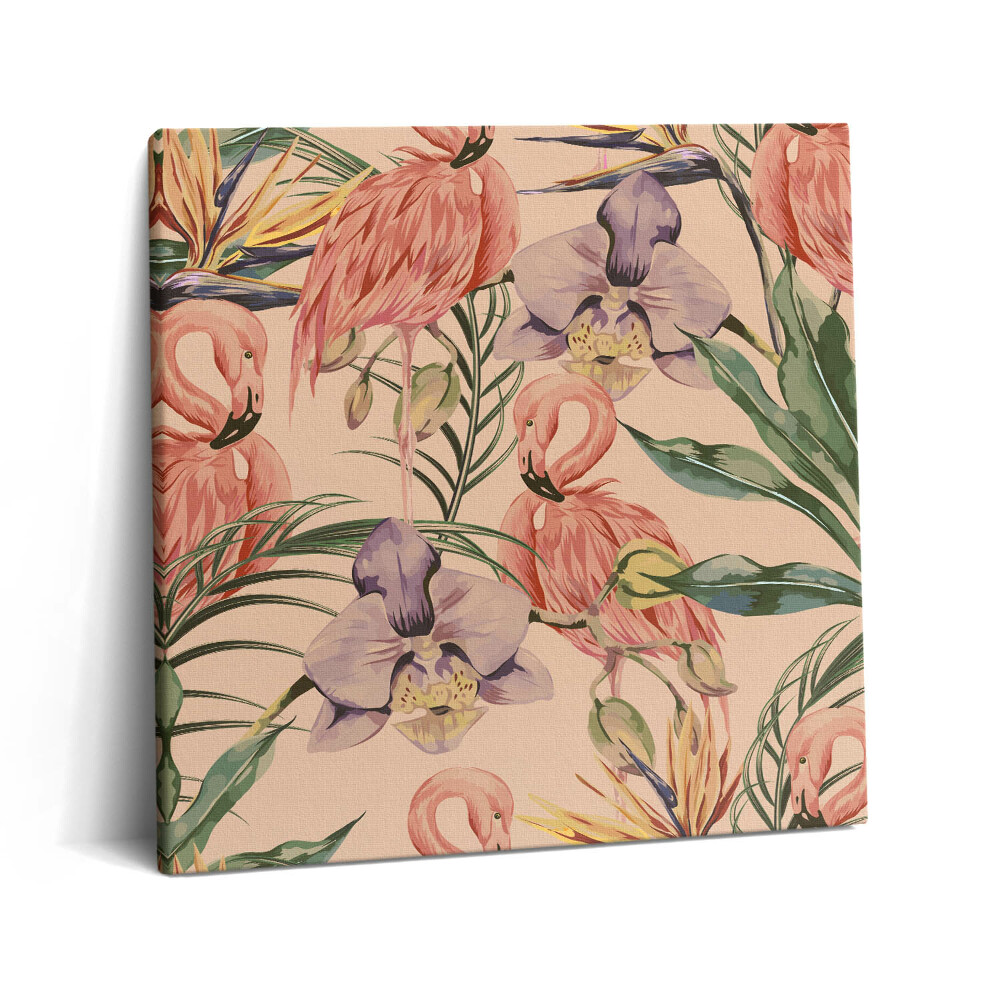 Vászonkép 60x60 Trópusi virágok boho stílusban