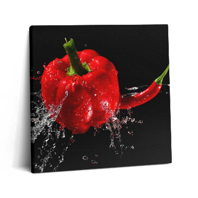 Vászonkép 60x60 Piros paprika a vízben