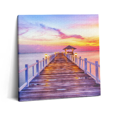 Vászonkép 60x60 Erdős híd a kikötőben