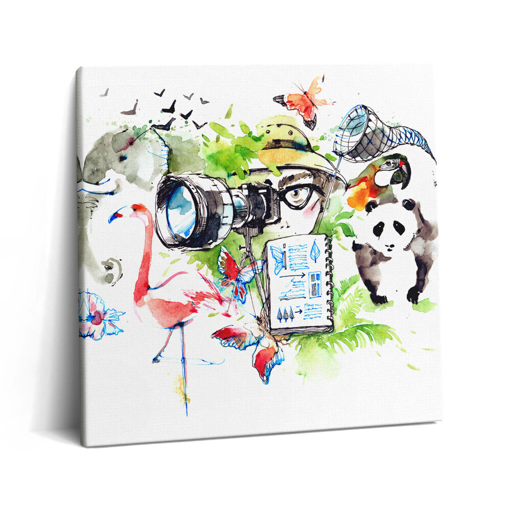 Vászonkép 60x60 Akvarell állati természet és zoológus