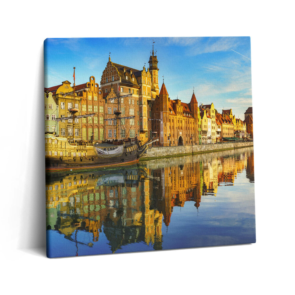 Vászonkép 60x60 Gdansk Motlawa folyó