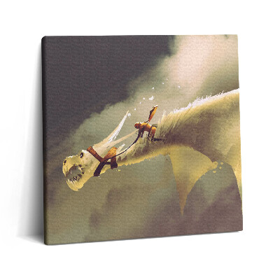 Vászonkép 60x60 Illusztráció egy sárkánylovasról