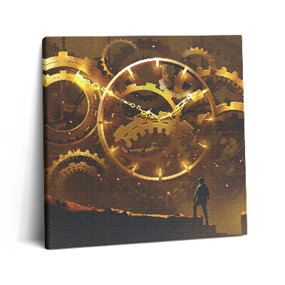 Vászonkép 60x60 Egy arany óraszerkezet illusztrációja