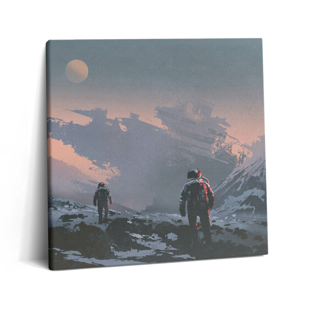 Vászonkép 60x60 Űrhajósok és a Tejút