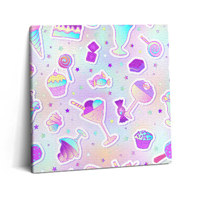 Vászonkép 60x60 Sütemények fagylalttal