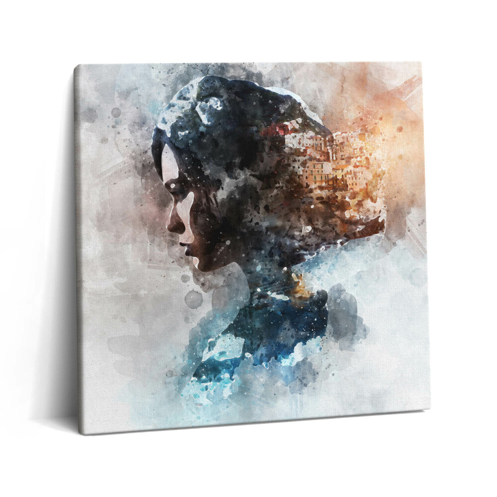 Vászonkép 60x60 Absztrakt festett női portré