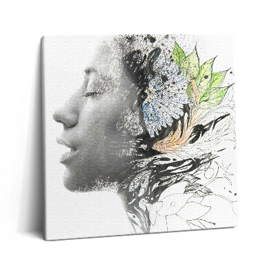 Vászonkép 60x60 Női fej absztrakciója