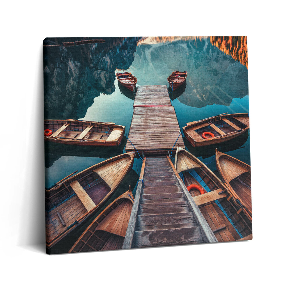 Vászonkép 60x60 Pier és Pragser Wildsee