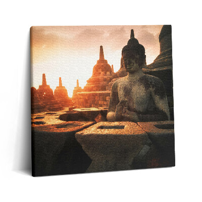 Vászonkép 60x60 Egy meditáló Buddha-szobor látványa