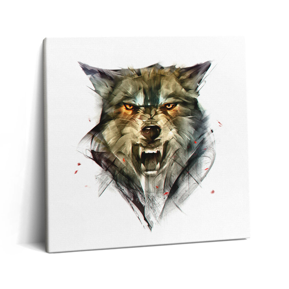 Vászonkép 60x60 Farkas rajzolt portréja