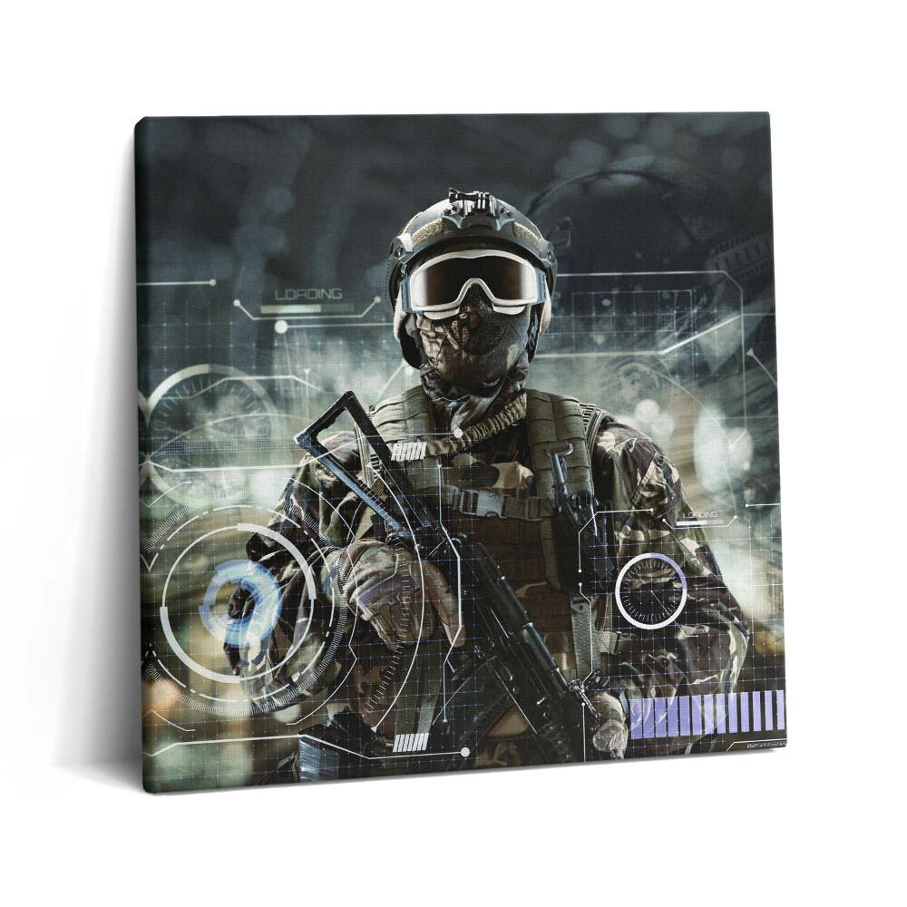 Vászonkép 60x60 A különleges erők katonája fegyverrel
