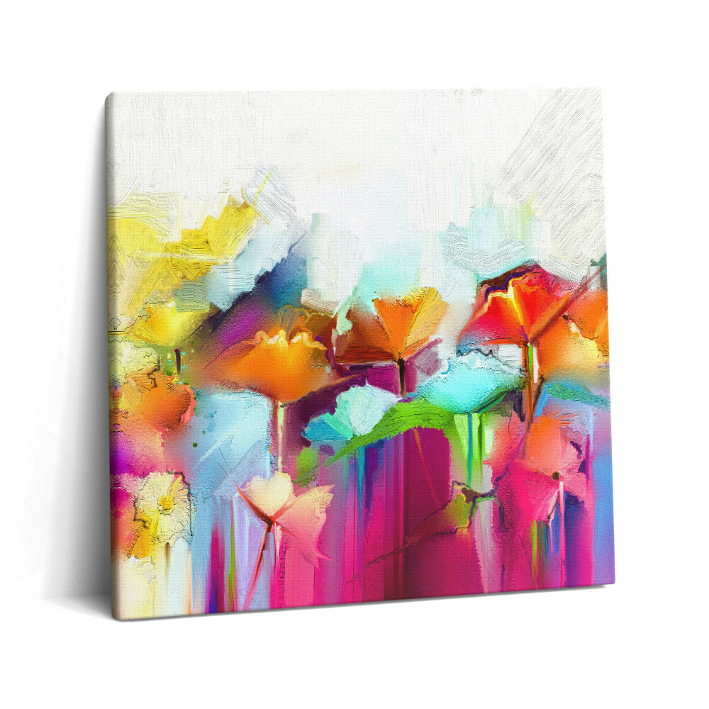 Vászonkép 60x60 Absztrakt festmény virágokról