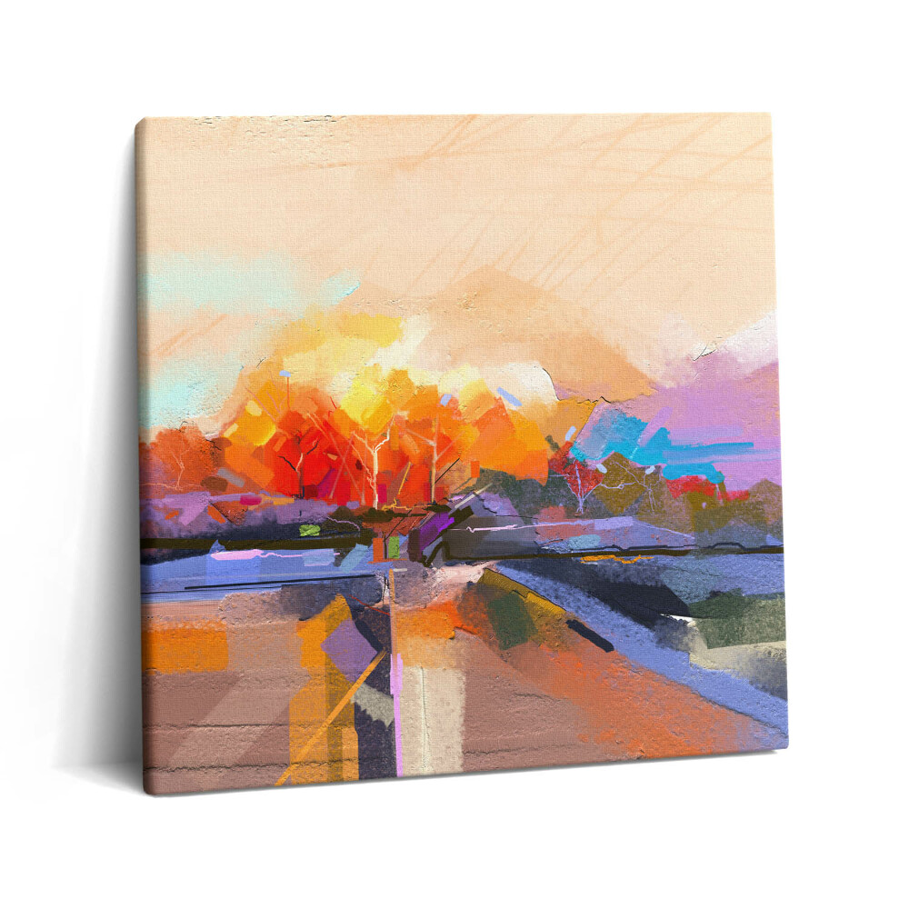 Vászonkép 60x60 Absztrakt festmény - színes fa