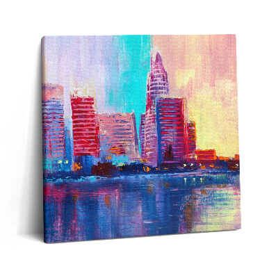 Vászonkép 60x60 Városi felhőkarcolók absztrakciója