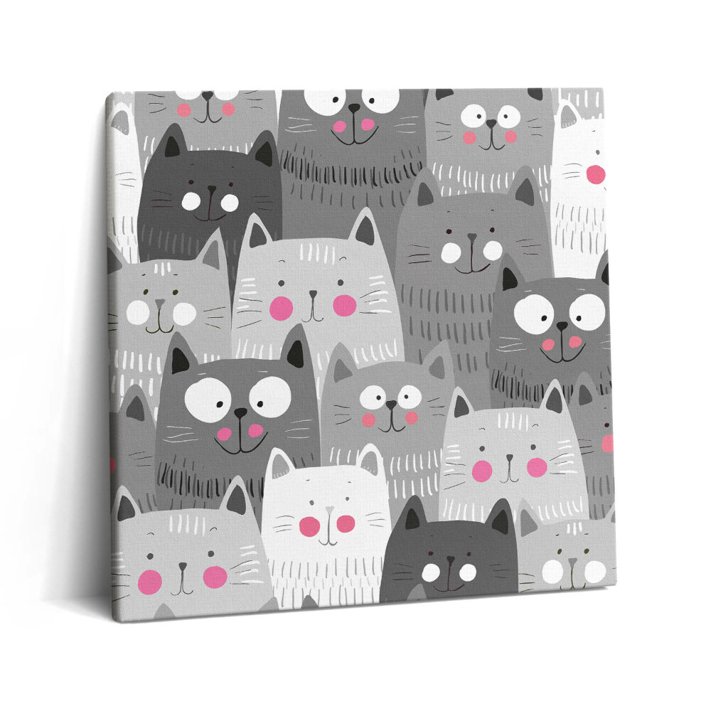 Vászonkép 60x60 Mintázat macskákkal