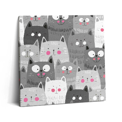 Vászonkép 60x60 Mintázat macskákkal