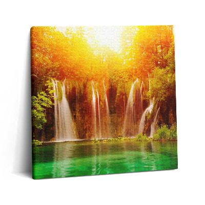Vászonkép 60x60 Festői kilátás egy vízesésre