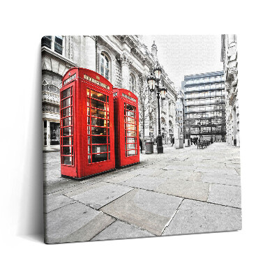 Vászonkép 60x60 Vörös telefonfülkék London