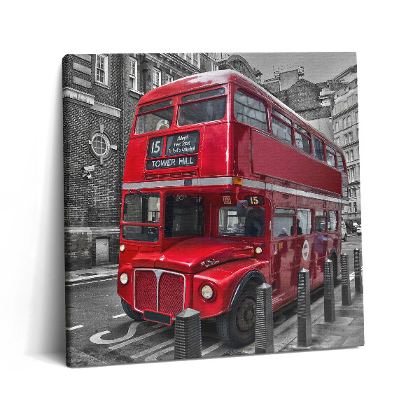 Vászonkép 60x60 Piros emeletes busz