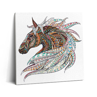 Vászonkép 60x60 Illusztráció egy lóról indiai stílusban