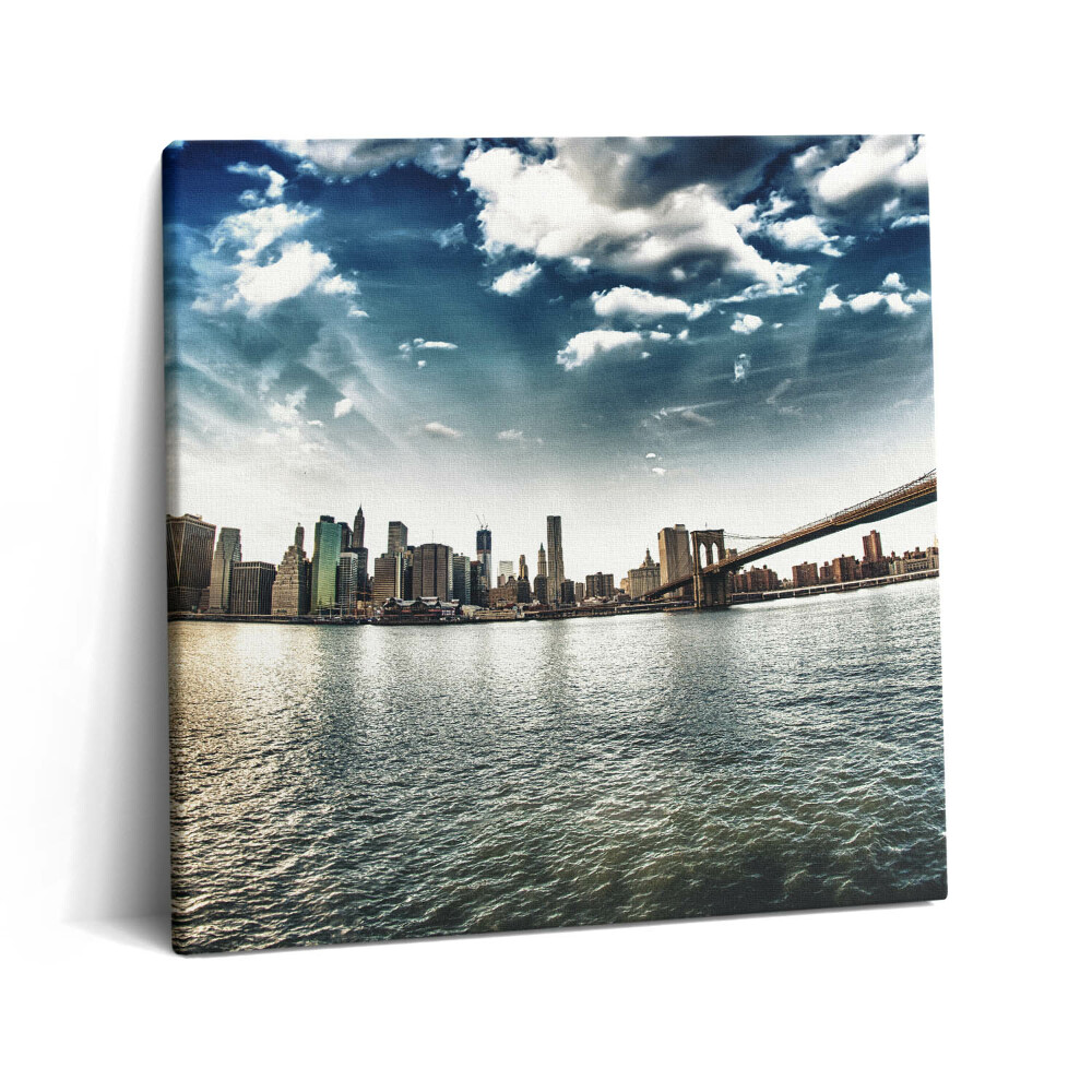Vászonkép 60x60 A város és a Brooklyn híd