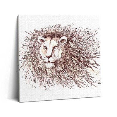 Vászonkép 60x60 Egy oroszlánt ábrázoló művészi rajz