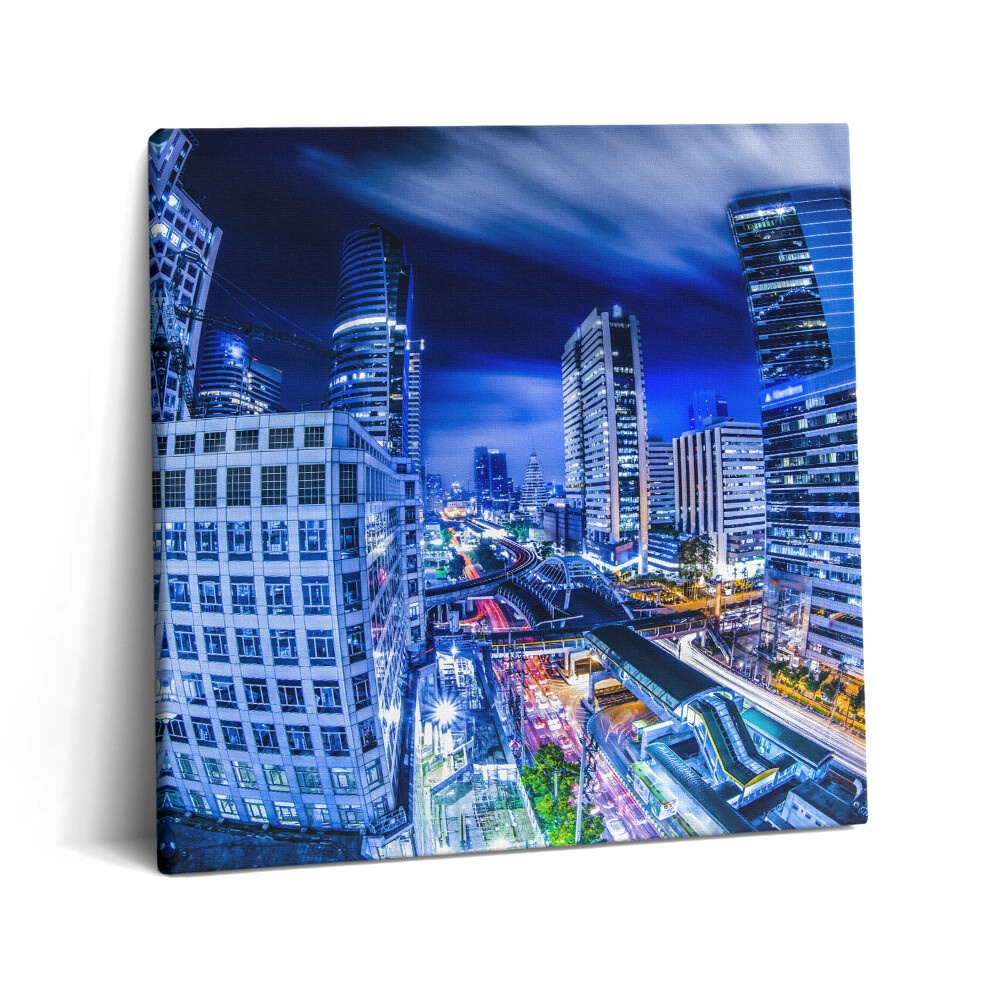 Vászonkép 60x60 Bangkok városának éjszakai látképe