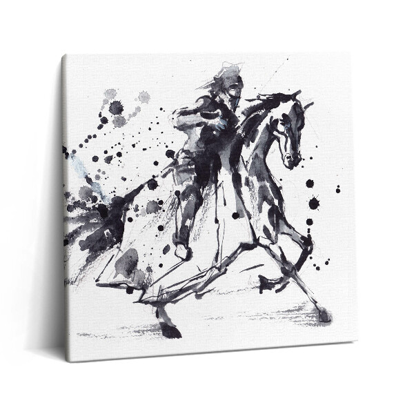 Vászonkép 60x60 Lovag lóháton tintacseppekkel