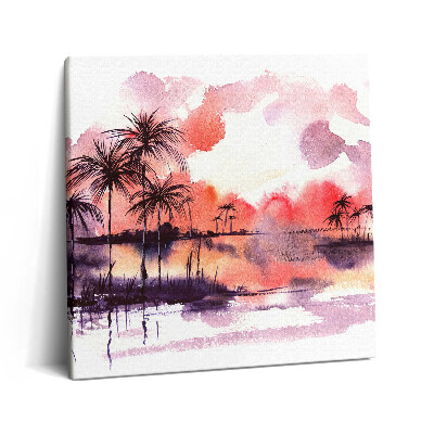 Vászonkép 60x60 Akvarell trópusi táj