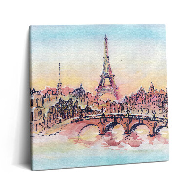 Vászonkép 60x60 Párizs festett látképe