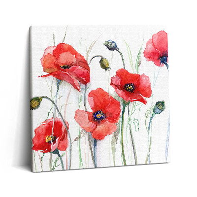 Vászonkép 60x60 Festményművészet - vörös pipacsok