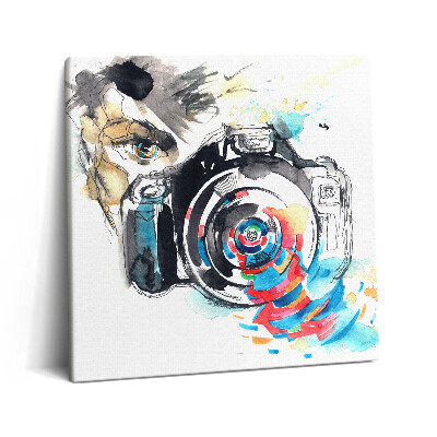 Vászonkép 60x60 Női fotós fényképezőgéppel