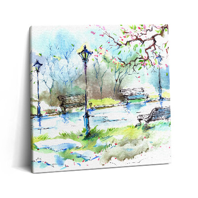 Vászonkép 60x60 Festői látvány a tavaszról egy parkban