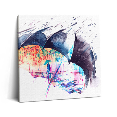 Vászonkép 60x60 Városi esernyő és város