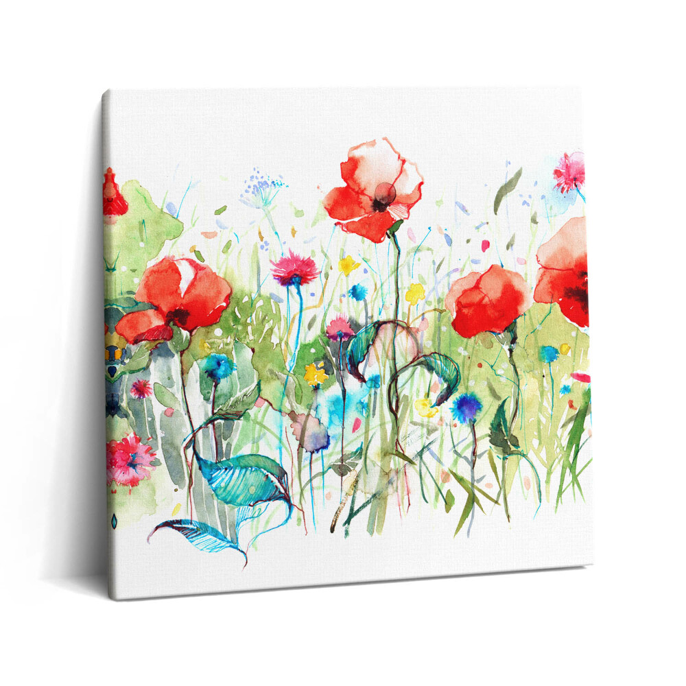 Vászonkép 60x60 Pipacsok egy réten