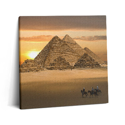 Vászonkép 60x60 Piramisok és naplemente